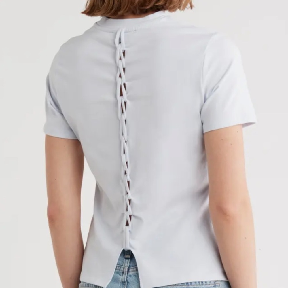 Light blue women's French Connection T-Shirt